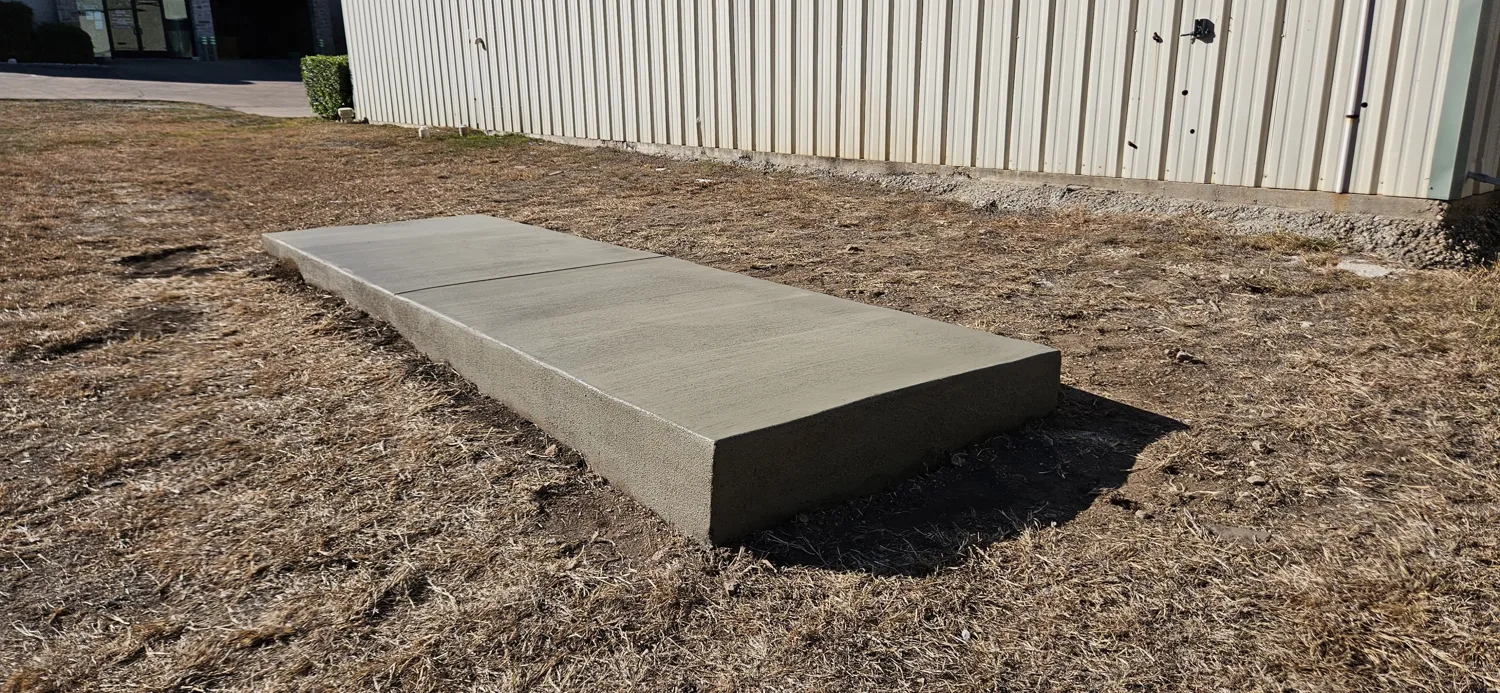 A purpose-built equipment slab by Lucky’s Concrete in Arlington